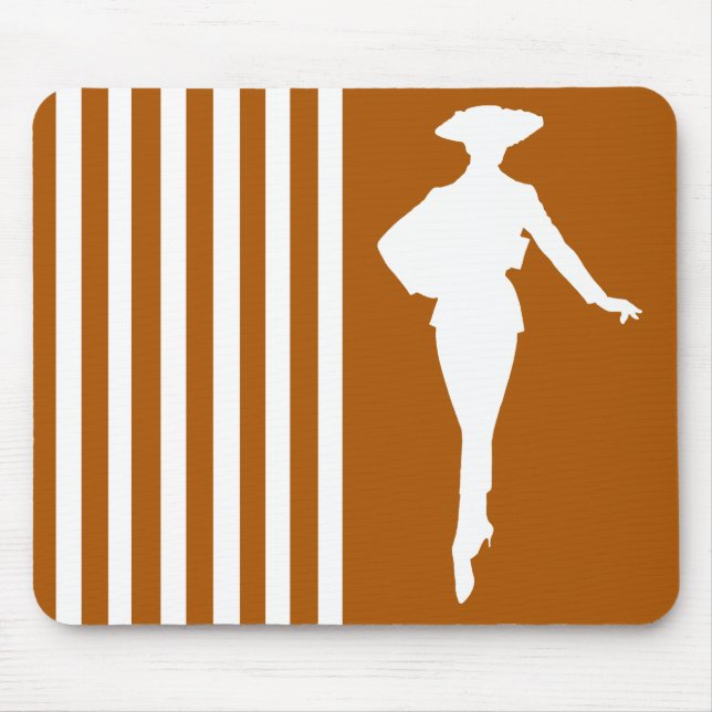 Tapis De Souris Caramel Grandes Modernes avec mode Silhouette (Devant)