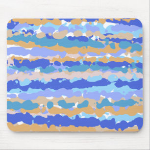 Tapis De Souris Caramel orange Turquoise Abstrait en gras