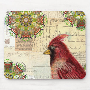 Tapis De Souris Cardinal and Ephemera Collage