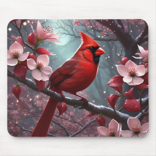 Tapis De Souris Cardinal en Dogwood Tree (Devant)