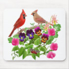 Cardinaux dans le jardin Mousepad