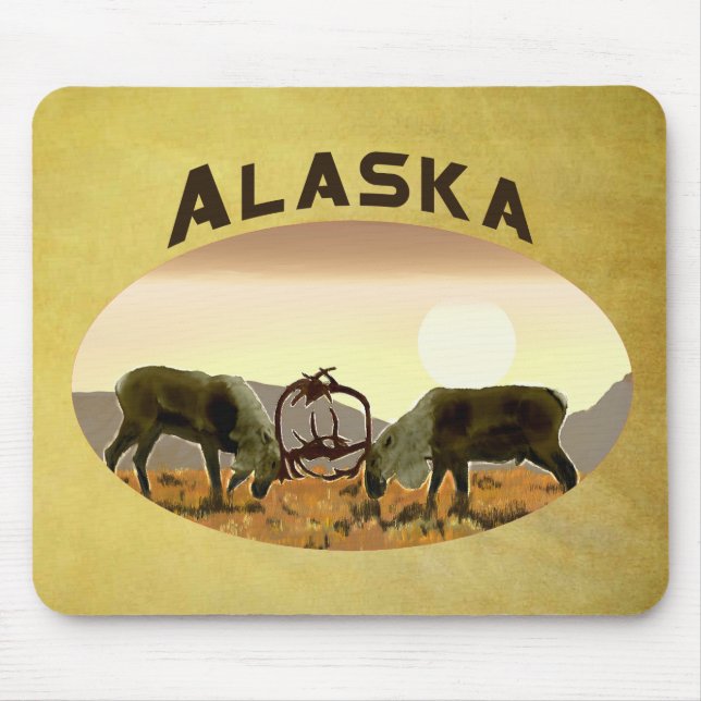 Tapis De Souris Caribou Duel - Alaska (Devant)