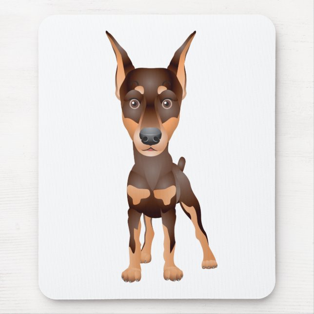 Tapis De Souris Caricature Amoureux des chiens de marionnettes mig (Devant)
