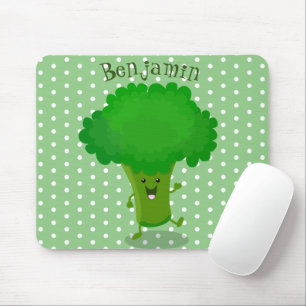 Tapis De Souris Caricature de brocoli dansant Cute kawaii