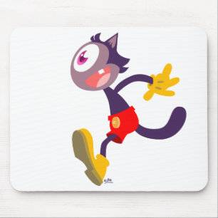 Tapis De Souris Caricature de chat monochrome mousepad