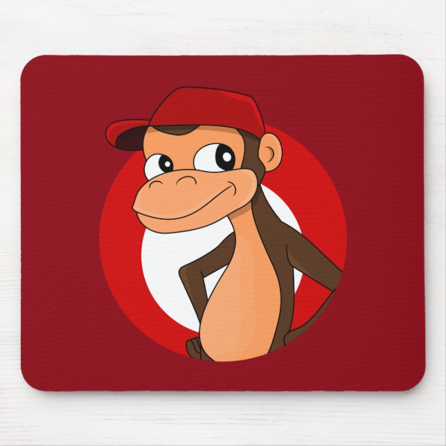 Tapis De Souris Caricature de chimpanzé (Devant)