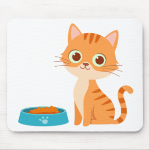 Tapis De Souris Caricature de Cute Kitten, tabby orange