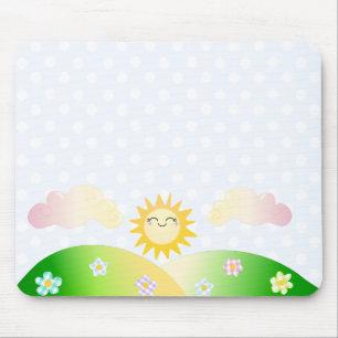 Tapis De Souris Caricature de kawaii soleil mignon