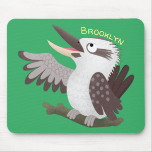Tapis De Souris Caricature de kookaburra drôle et drôle