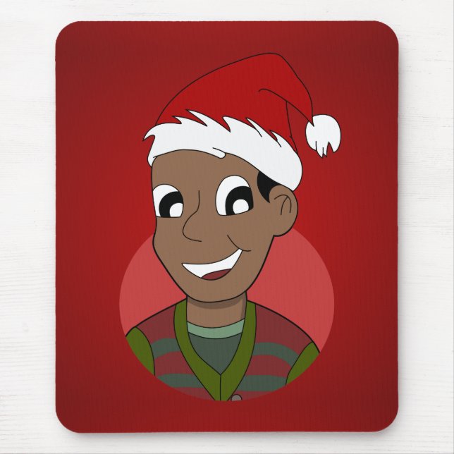 Tapis De Souris Caricature de Noël (Devant)