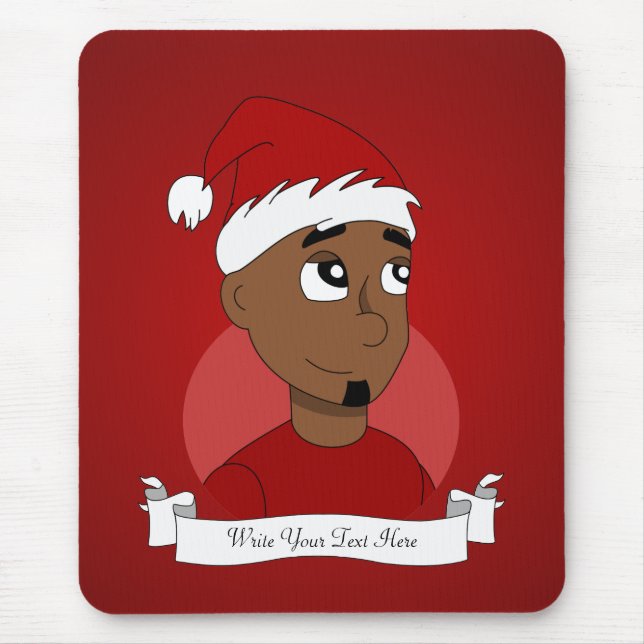 Tapis De Souris Caricature de Noël (Devant)