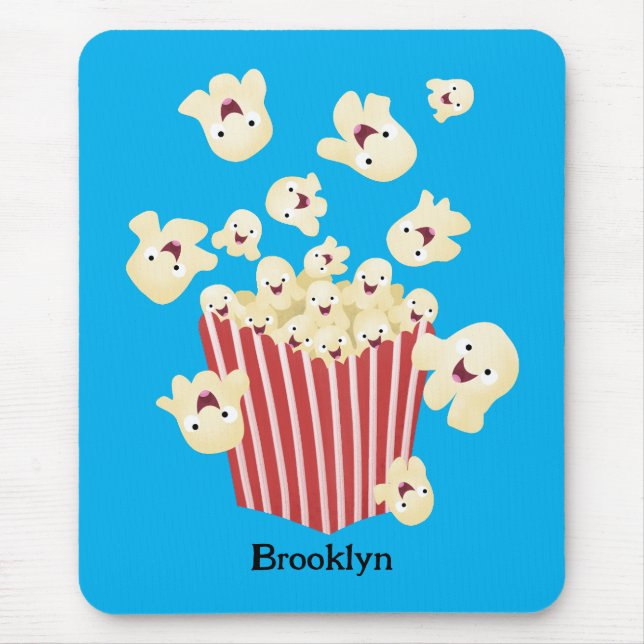 Tapis De Souris Caricature de pop-corn drôles (Devant)