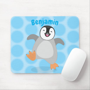 Tapis De Souris Caricature de poussin de pingouin mignon et joyeus