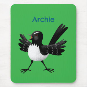 Tapis De Souris Caricature de Willie Wagtail australienne personna