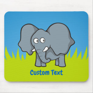 Tapis De Souris Caricature d'éléphant gris pavé de souris