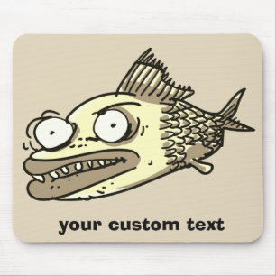 Tapis De Souris caricature drôles de poisson moche énorme