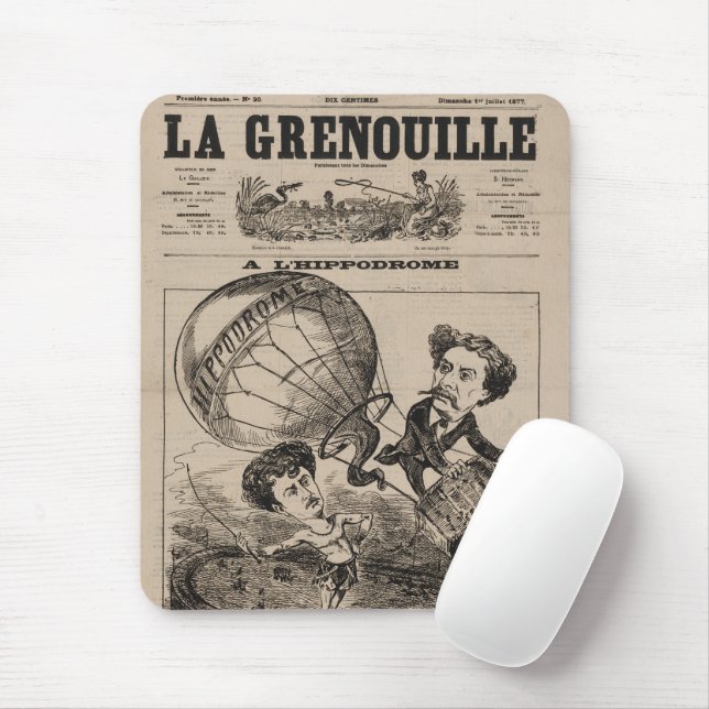 Tapis De Souris Caricature Française Du Ballooniste En Ballon À Ai (Avec souris)