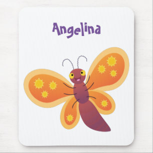 Tapis De Souris Caricature joli papillon orange