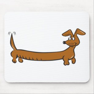 Tapis De Souris Caricature mignonne Dacjshund