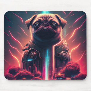 Tapis De Souris Carlin adorable en costume robotique futuriste