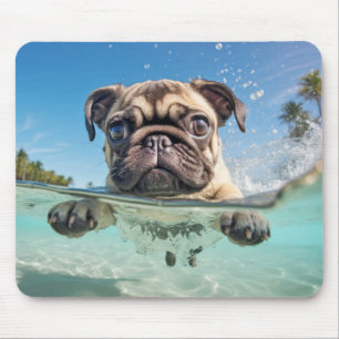 Tapis De Souris Carlin animal chien animal chien jeu d'eau dehors
