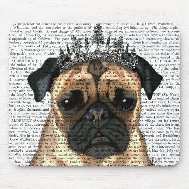 Tapis De Souris Carlin Avec Tiara (Devant)