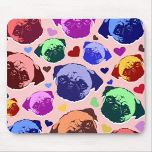 Tapis De Souris Carlin Chien Chien Chien Love Coeurs Motif
