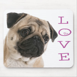 Tapis De Souris Carlin Chien Chien pourpre Love Hearve Love Mousep