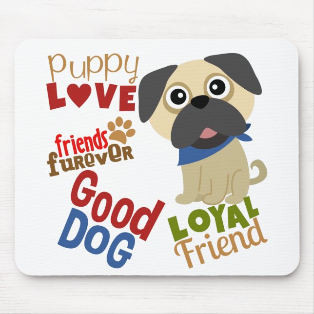 Tapis De Souris Carlin Dog meilleur ami (Devant)