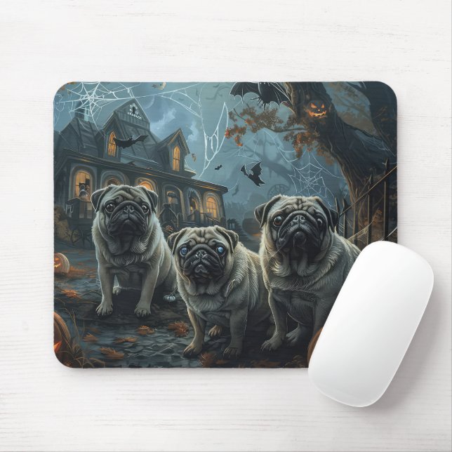 Tapis De Souris Carlin Halloween Night Doggy Délice (Avec souris)