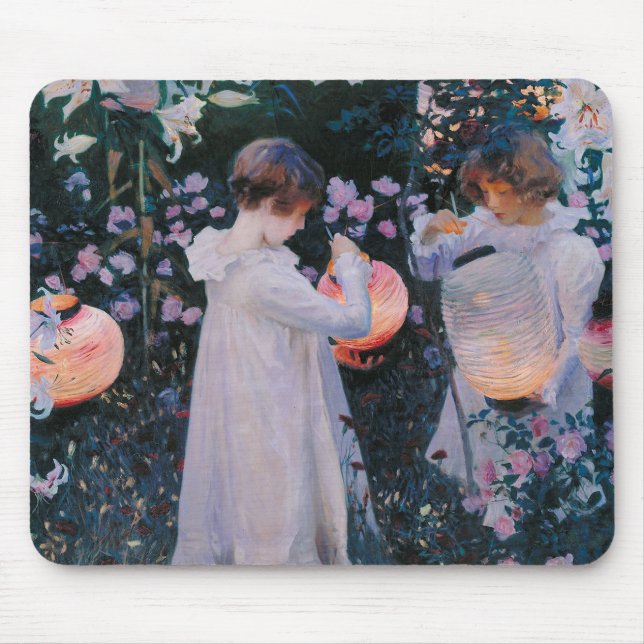 Tapis De Souris Carnation Lily Lily Rose John Singer Sargent Art (Devant)