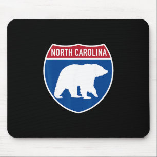 Tapis De Souris Caroline du Nord Nc traversée de l'ours sur l'auto