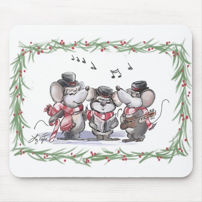 Tapis De Souris Caroling avec Mic, Mac et Moe Mousepad (Devant)