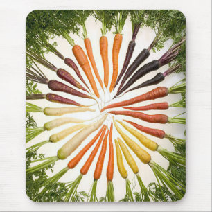 Tapis De Souris Carottes Légumes Coloré Arc-en-ciel Jardin Motif