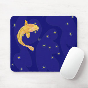Tapis De Souris Carpes koï sur fond bleu foncé