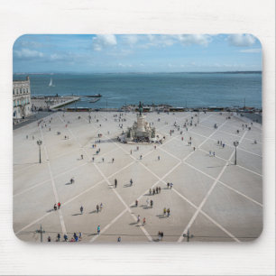 Tapis De Souris Carré du commerce d'en haut à Lisbonne, Portugal