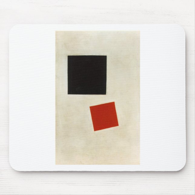 Tapis De Souris Carré noir et carré rouge par Kazimir Malevich (Devant)