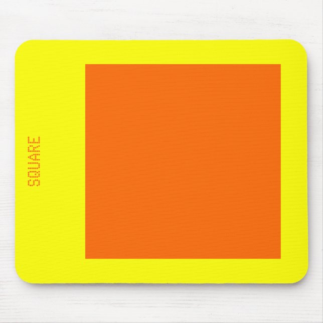 Tapis De Souris Carré - orange et jaune (Devant)