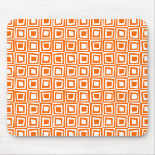 Tapis De Souris Carré rétro - Orange en blanc