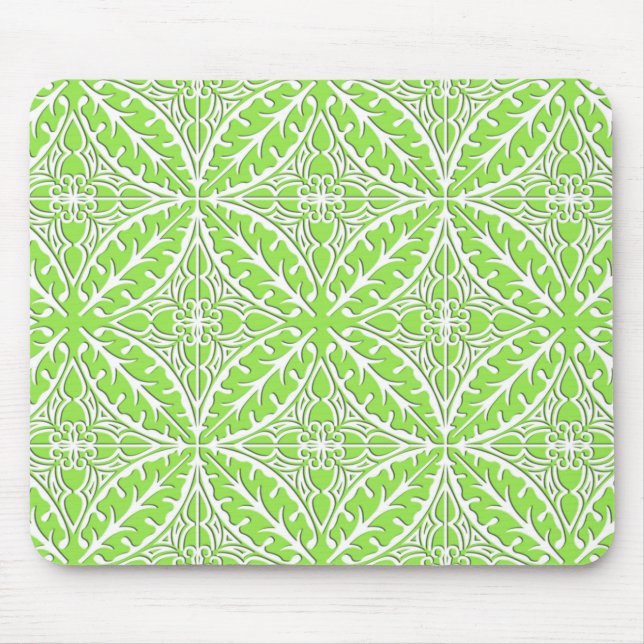 Tapis De Souris Carreaux marocains - vert citron et blanc (Devant)