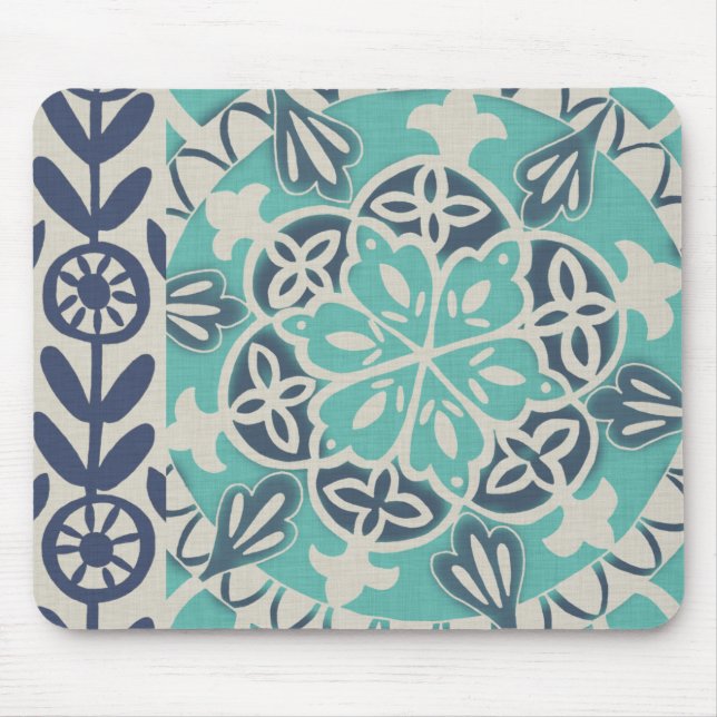 Tapis De Souris Carrelage Batik Bleu I (Devant)