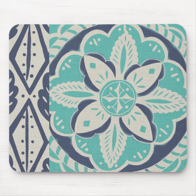 Tapis De Souris Carrelage bleu Batik IV (Devant)