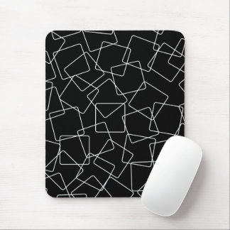 Tapis De Souris Carrés désordonnés noirs et blancs