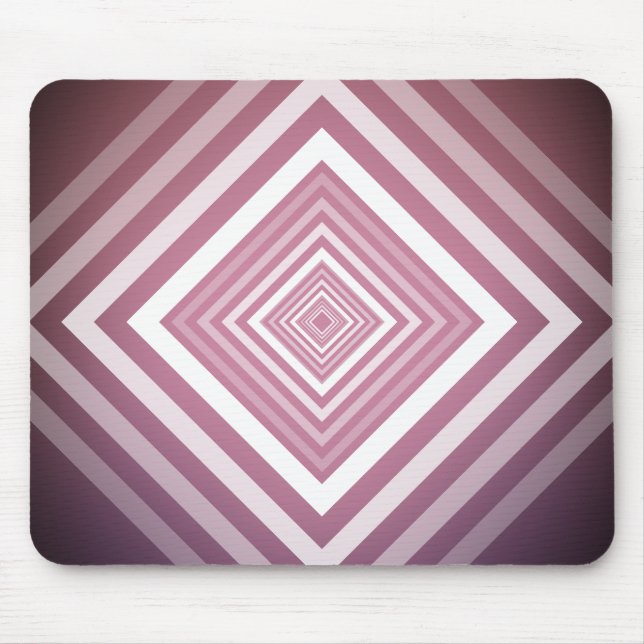Tapis De Souris Carrés modernes de la Gradation rose et blanc (Devant)