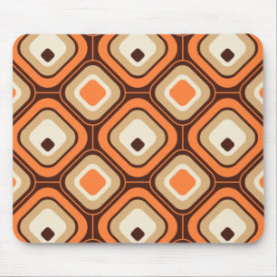 Tapis De Souris Carrés oranges, bruns et beiges