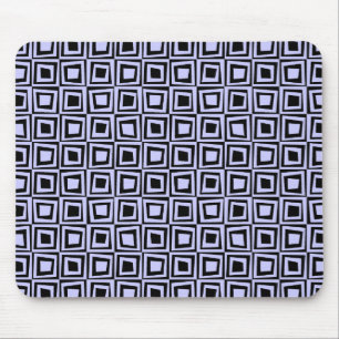 Tapis De Souris Carrés rétro - Bleu en poudre sur noir