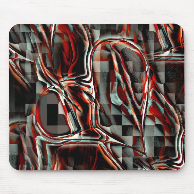 Tapis De Souris Carrés sous d'étranges taches rougeâtres formant l (Devant)