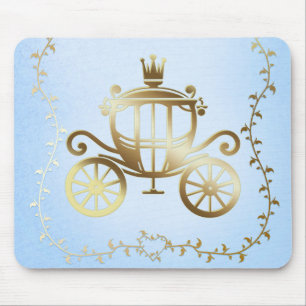 Tapis De Souris Carrosse doré élégant Princesse du livre bleu
