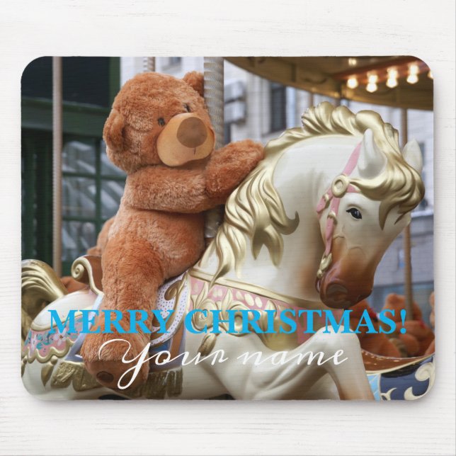 Tapis De Souris Carrousel avec ours en peluche (Devant)