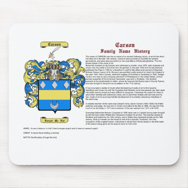 Tapis De Souris Carson (histoire) (Devant)